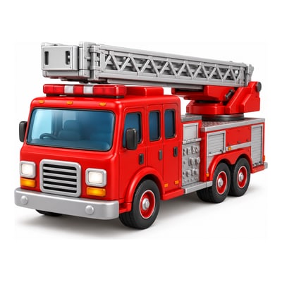 はしご付き消防車（はしご車）のイラスト